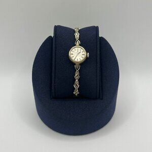 Vintage 70s Women's Omega Wrist Watch 14K Solid White Gold